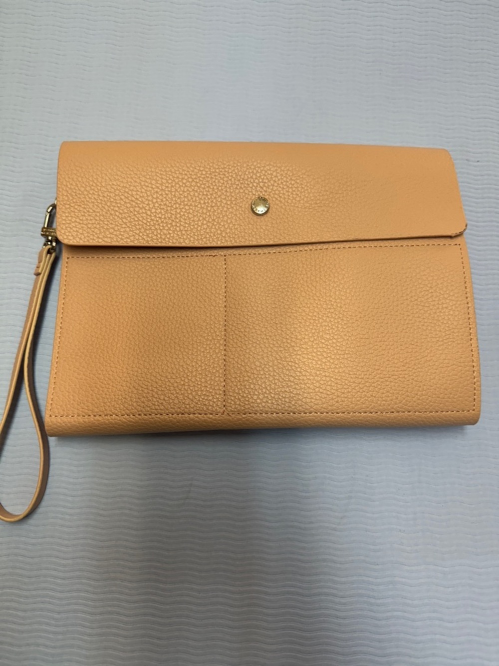 Steve Madden Peach Leather Wristlet Clutch